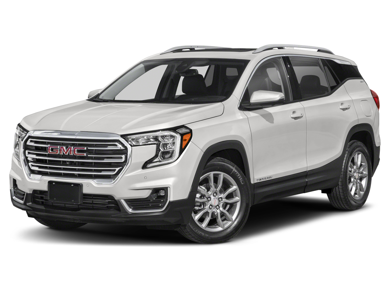 2022 GMC Terrain SLE in Summit White — front three-quarter view