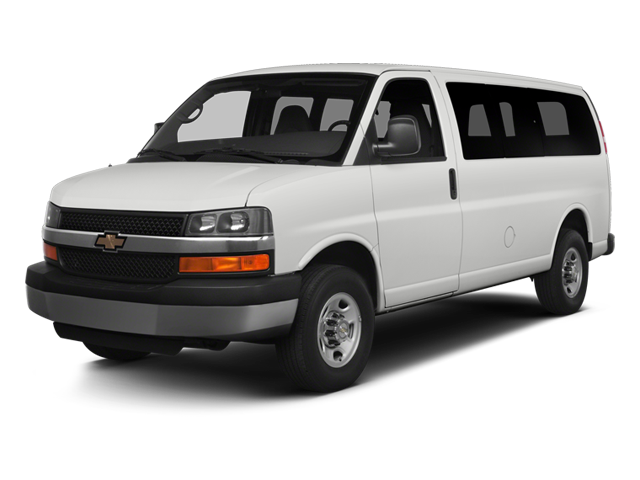 2014 Chevrolet Express Passenger 3500 LT in Summit White — front three-quarter view
