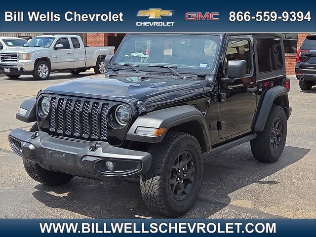 2022 Jeep Wrangler Willys in Black — front three-quarter view