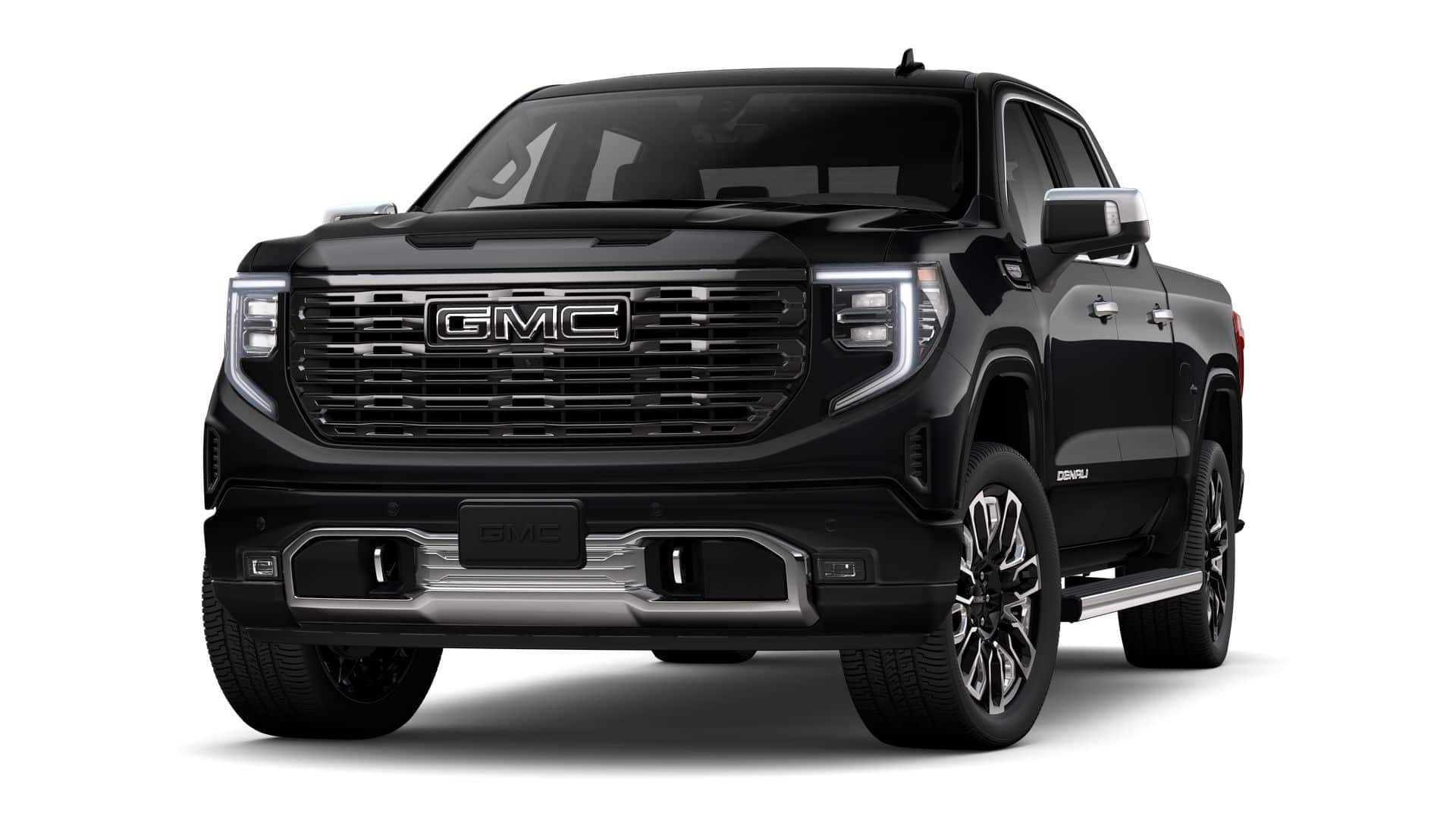 2026 GMC Sierra 1500 Denali Ultimate in Onyx Black — front three-quarter view