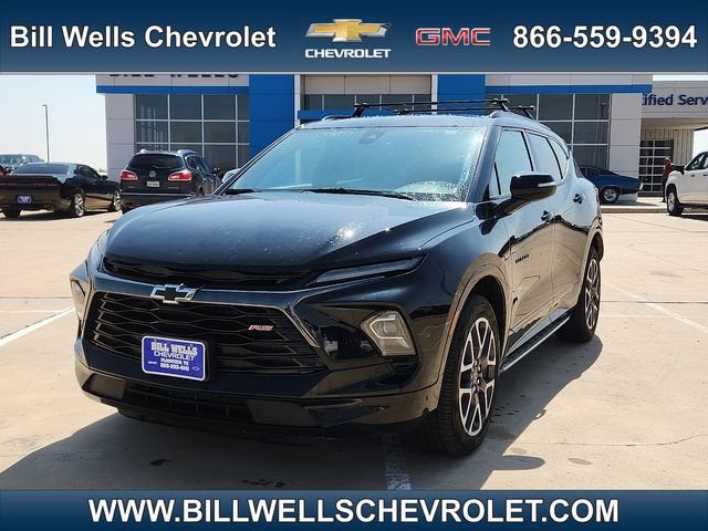 2024 Chevrolet Blazer RS in Black — front three-quarter view
